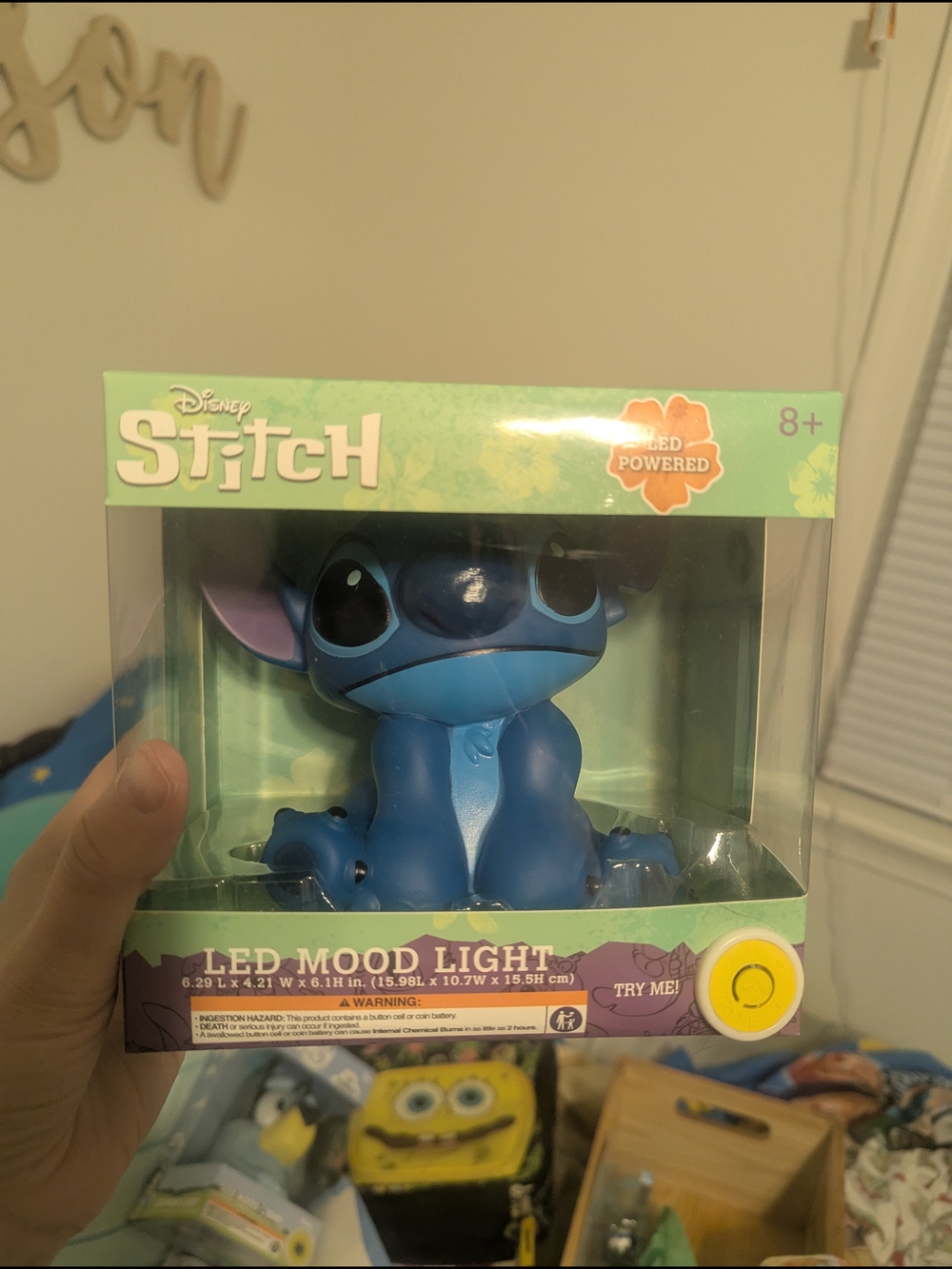 Disney Stitch Blue LED Mood Light Figurine